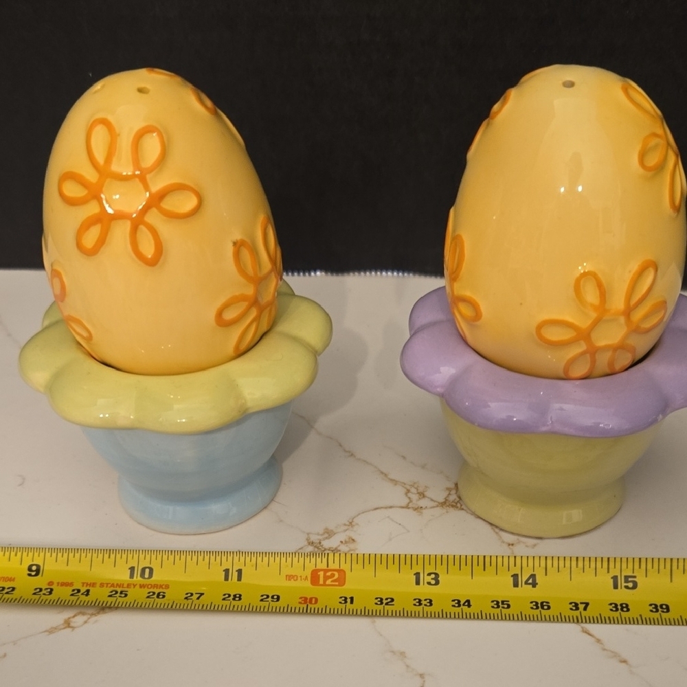 Yellow and Orange Floral Accent Decor Eggs